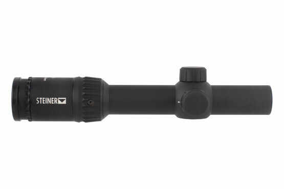 Steiner P4Xi V2 rifle scope with 1-4x magnification, 24mm objective, and G1 reticle